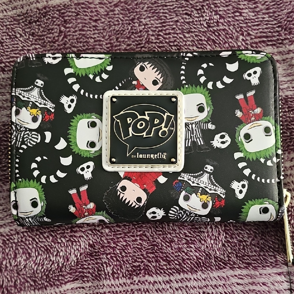 Loungefly Black and Green Pop! Character Wallet